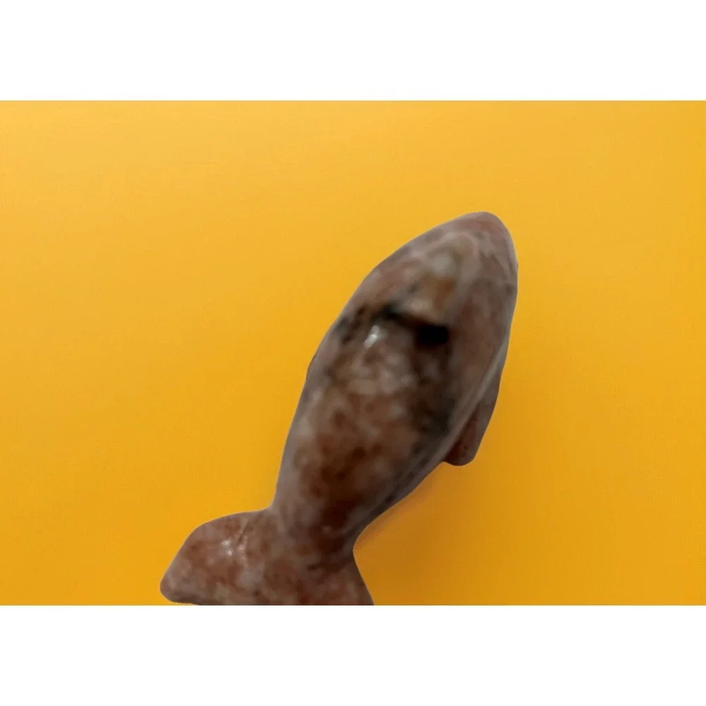 Animal Dolphin Stone Carved Natural Rock Mineral Carving‎ Pink Black Pocket Pet